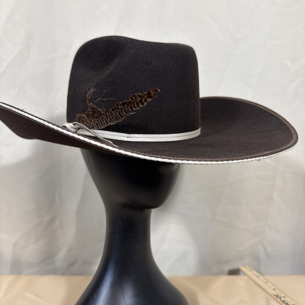 Vtg Resistol Tuff Hedeman 4X Wool Felt Cowboy Hat Brown Western Rodeo USA 7 1/8